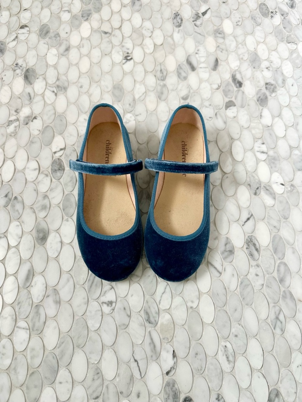 Velvet Mary Jane Dress Shoes for Kids in Teal